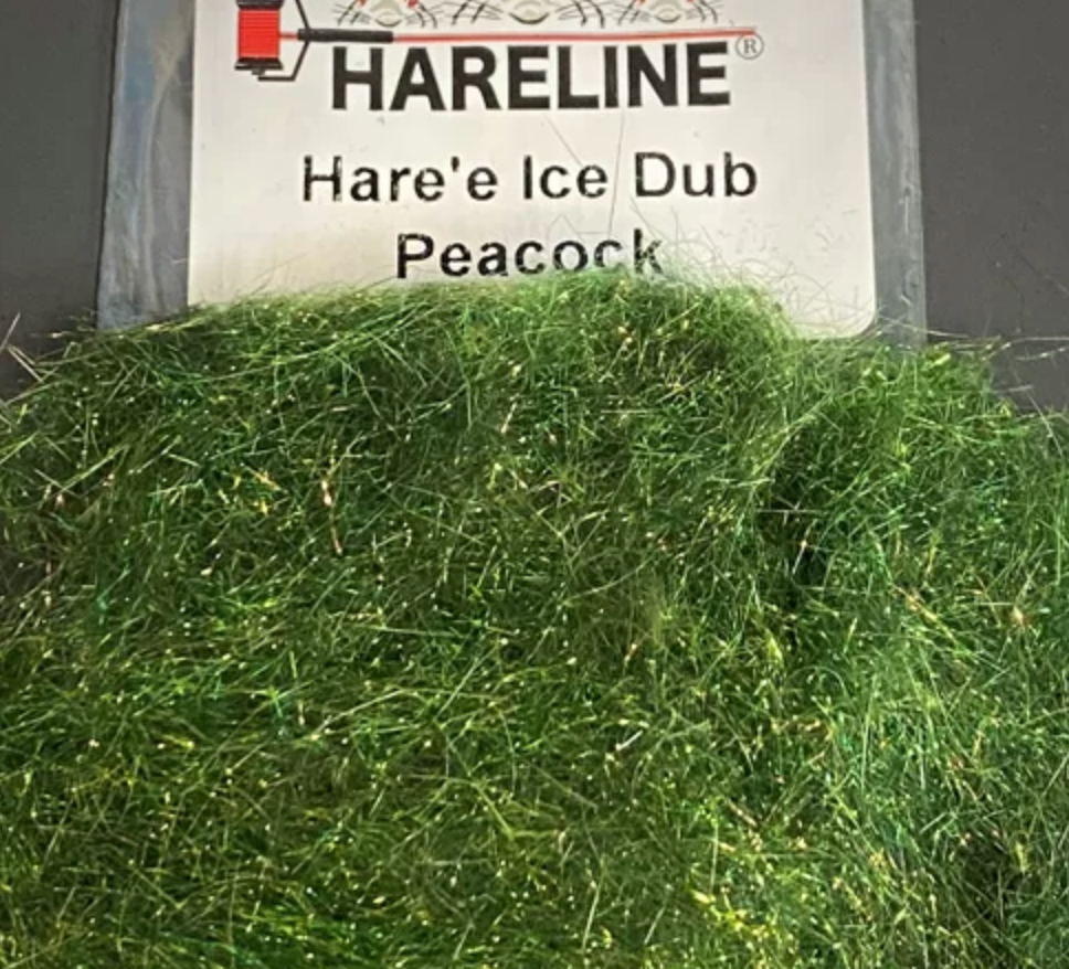 Hareline Hare'E Ice Dubbing Peacock.webp