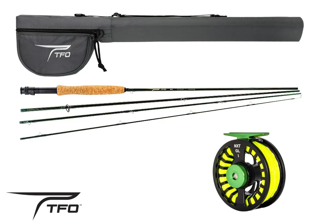 TFO NXT Fly Rod Outfit - rod, reel, line, and case